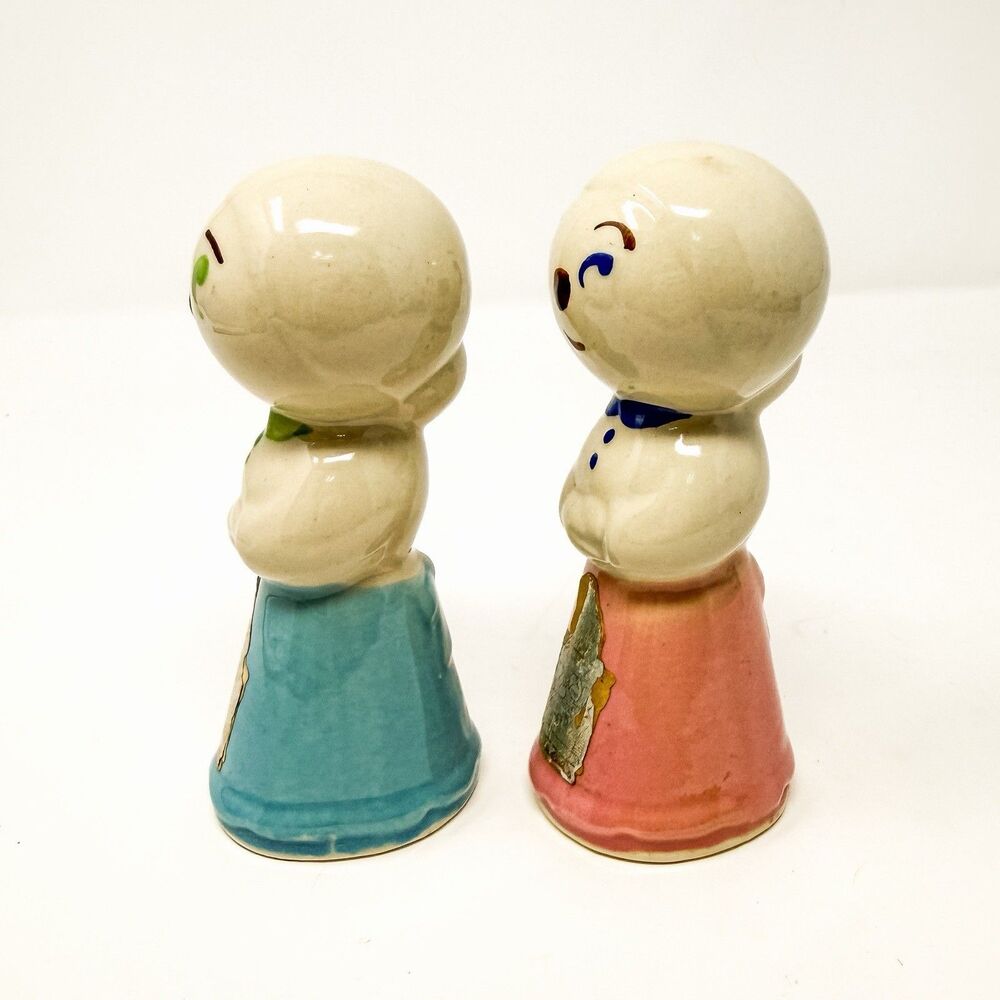 Vintage 1940s Shawnee Pottery Sock Darners Pair Pink Blue USA Original Labels - Picture 3 of 7